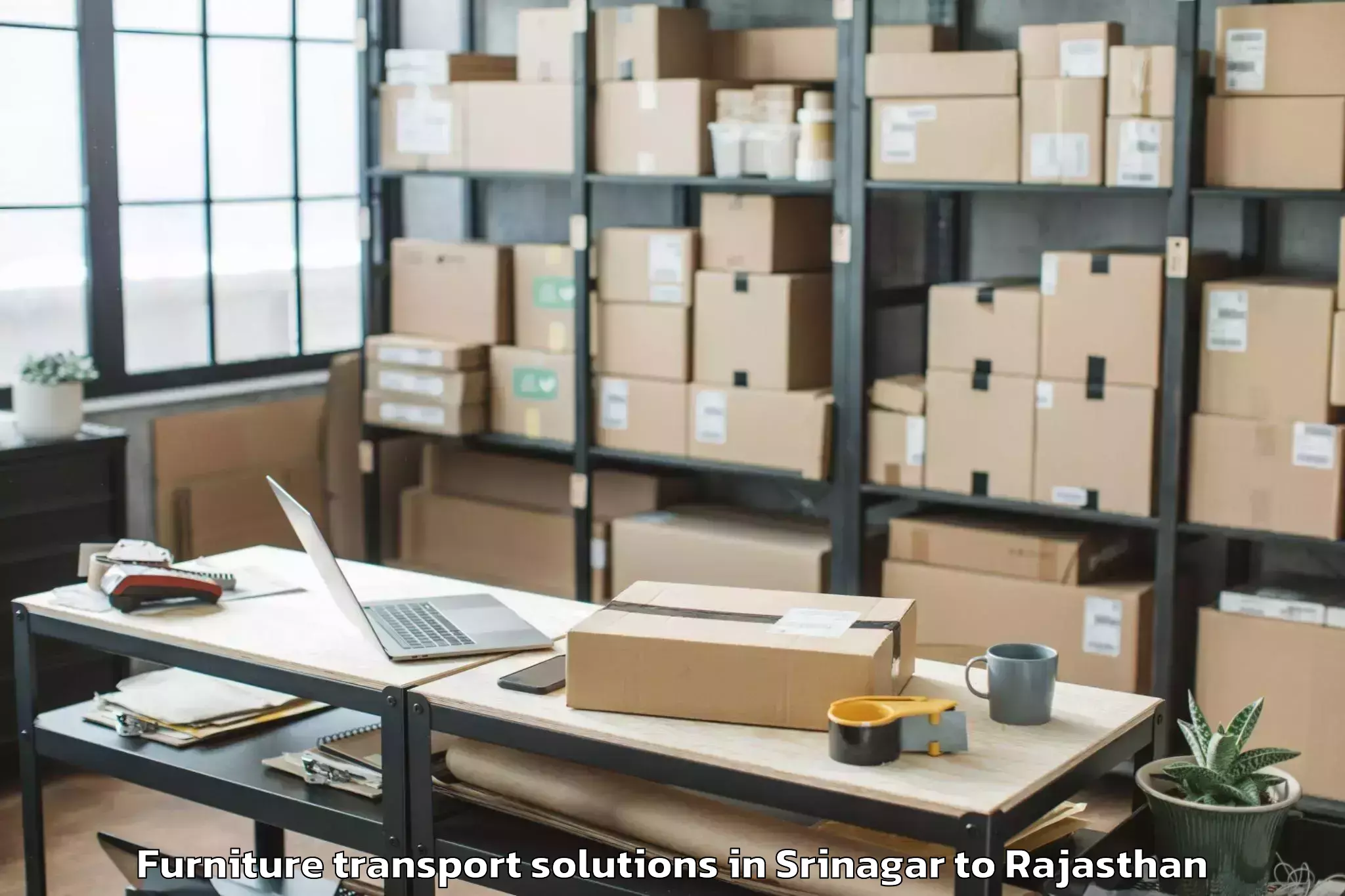 Professional Srinagar to Raisingh Nagar Furniture Transport Solutions